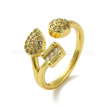 Латунь с кольцами из кубического циркония RJEW-B057-03G-04-1