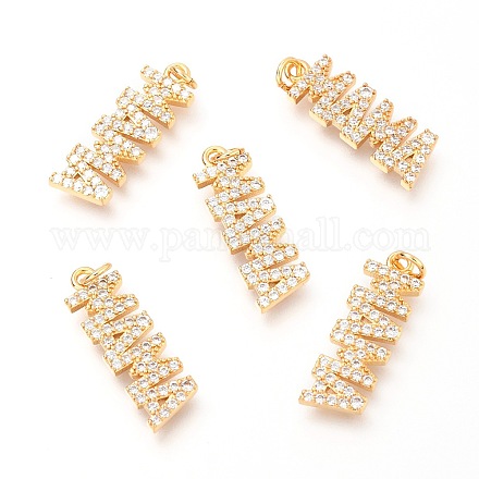 Латунные микропаве прозрачные подвески с фианитом X-ZIRC-O036-04G-1