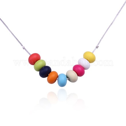 Colliers en forme de perles en silicone NJEW-BB20589-A-1