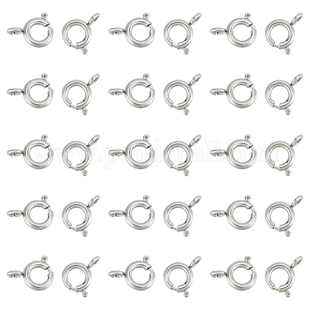 Unicraftale 30 pieza de revestimiento iónico (ip) 304 cierres de anillo de resorte de acero inoxidable STAS-UN0052-57-1