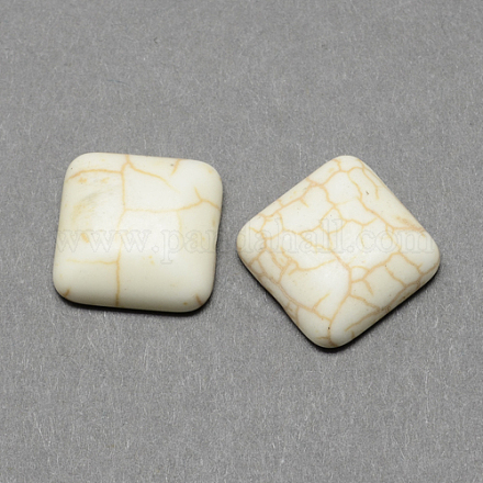 Cabochon posteriori in pietra sintetica turchese con gemme sintetiche TURQ-S263-8x8mm-02-1