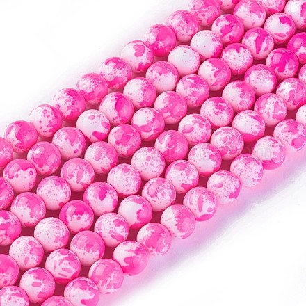 Chapelets de perles en verre peint GLAA-F096-D-55-1