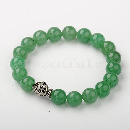 Natural Green Aventurine Stretch Bracelets BJEW-JB01329-02-1