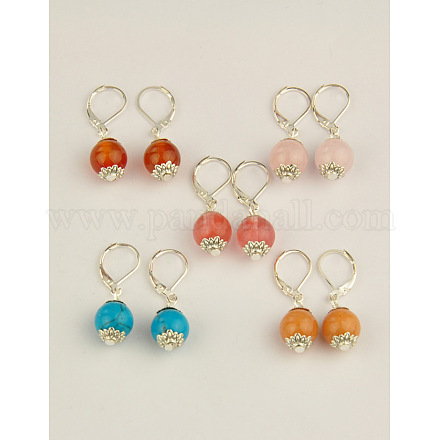 Fashion Gemstone Earrings EJEW-JE00593-1