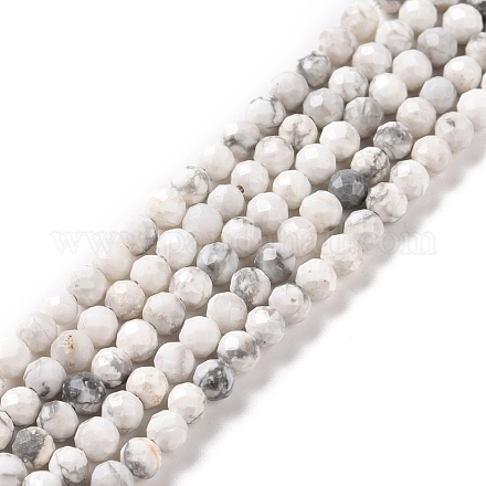 Chapelets de perles en howlite naturelle G-H273-02C-1