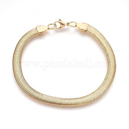 Placage ionique (ip) 304 bracelets en chaîne à chevrons en acier inoxydable BJEW-P235-20G-1