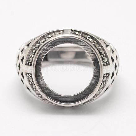 Adjustable Thai 925 Sterling Silver Finger Ring Components STER-L051-005AS-1
