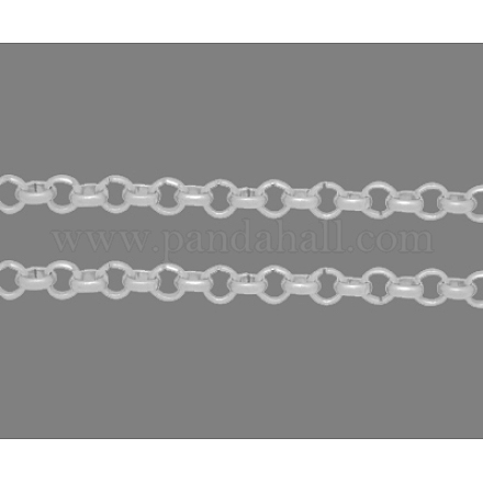 アイアン製ローロチェーン  ラウンド  ベルチャーチェーン  スプールで  溶接されていない  鉛フリーとニッケルフリー  銀  3x1mm CH-S068-S-FF-1
