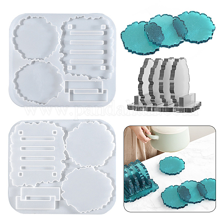 Wholesale DIY Irregular Polygon Cup Mat Silicone Molds 