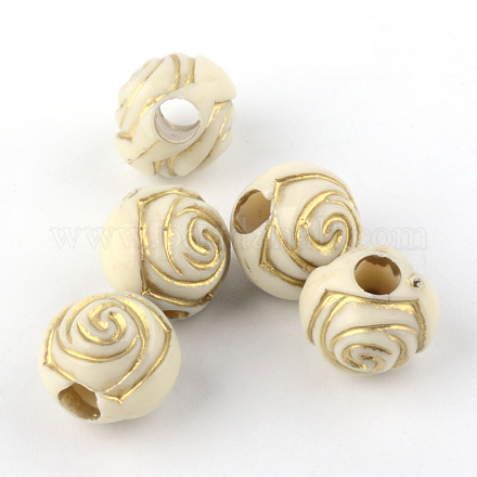 Flower Plating Acrylic Beads PACR-Q102-98A-1