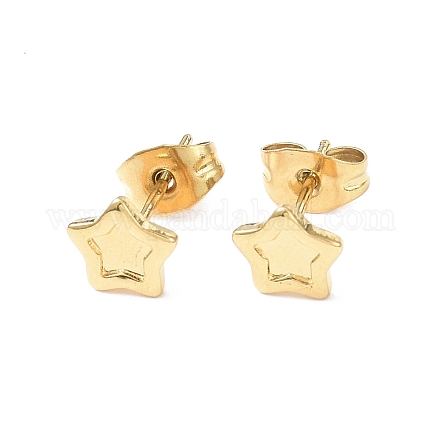 Ion Plating(IP) 304 Stainless Steel Stud Earring Finding EJEW-I285-30G-1