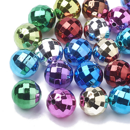 Perles acryliques plaquées par couleur PACR-R241-02B-1