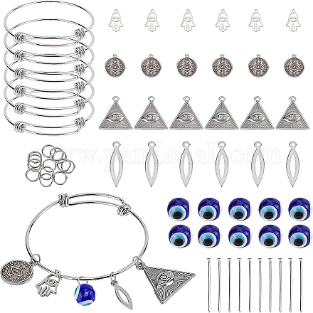 Benecreat bricolage kit de fabrication de bracelets mauvais œil DIY-BC0004-76-1