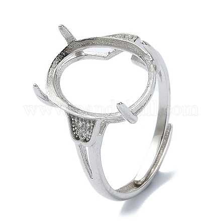 Verstellbare 925 Sterling Silber Ring Komponenten STER-K179-19P-1