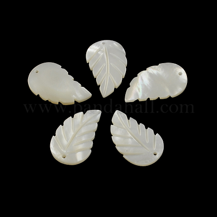 Leaf Sea Shell Pendants SSHEL-F290-01-1