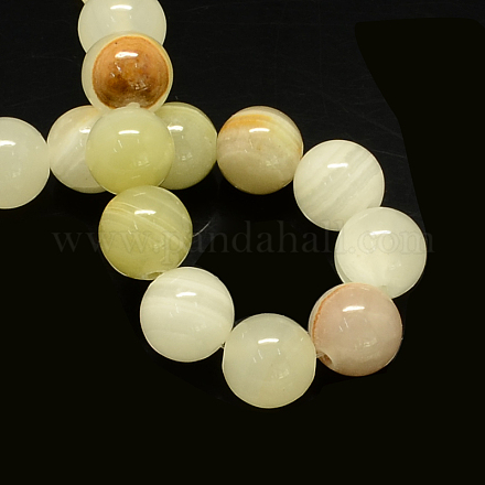 Hebillas de abalorios piedras preciosas de jade amarillo teñido natural G-R271-10mm-Y26-1