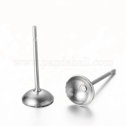 304 Stainless Steel Stud Earring Findings STAS-O084-04C-1