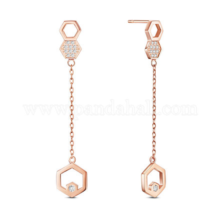 Серьги-гвоздики shegrace 925 из стерлингового серебра с покрытием из розового золота JE666B-1