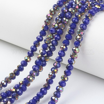 Electroplate Opaque Glass Beads Strands EGLA-A034-P8mm-R04-1