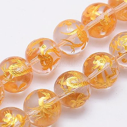Chapelets de perles en cristal de quartz naturel G-G433-14mm-02-1