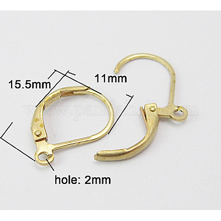 Brass Leverback Earring Findings KK-B785-N-1-1