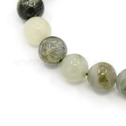 Natural Green Rutilated Quartz Round Beads Strands G-L108-8mm-02-1
