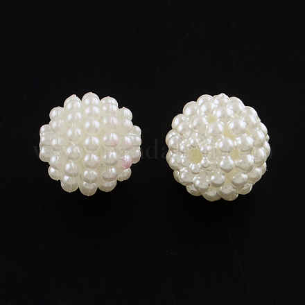 ABS Plastic Imitation Pearl Beads X-MACR-R553-12mm-04-1