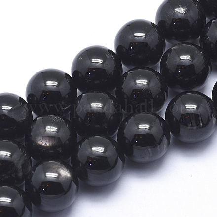 Brins naturels de perles d'hypersthène G-M304-12-14mm-1