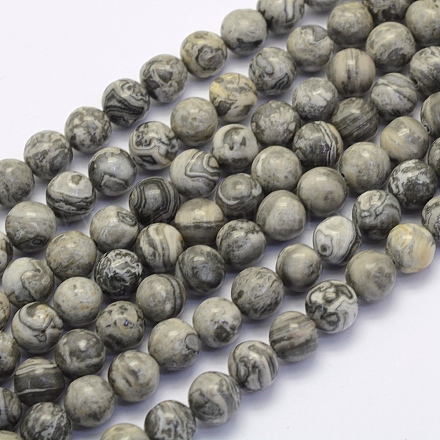 Fili di pietra naturale mappa / picasso pietra / picasso di perline jasper G-G697-F03-6mm-1