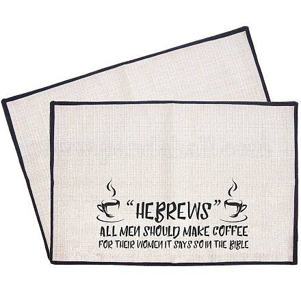 コーヒーテーマダイアブルメントフォートカップマット  日用品  単語の長方形  ブラック  35x50cm AJEW-WH0201-004-1