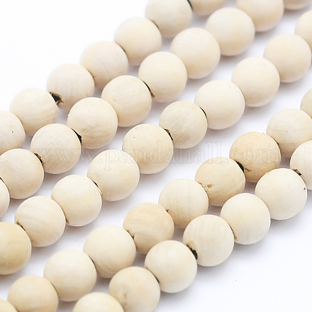 Chapelets de perles en bois naturel WOOD-P011-07-8mm-1