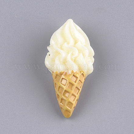 樹脂カボション  アイスクリーム  模造食品  レモンシフォン  30.5x15x9mm CRES-T010-33-1