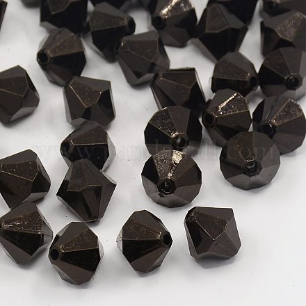 Faceted Bicone Transparent Acrylic Beads DBB10MM10-1