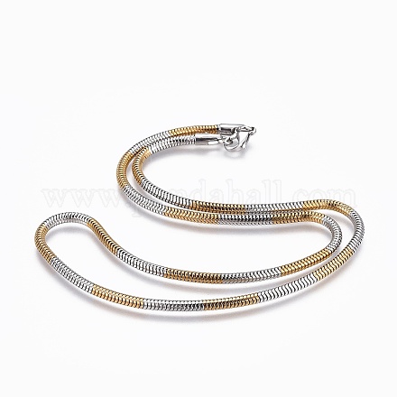 Colliers avec chaîne de serpent en 304 acier inoxydable NJEW-F248-01B-GP-1
