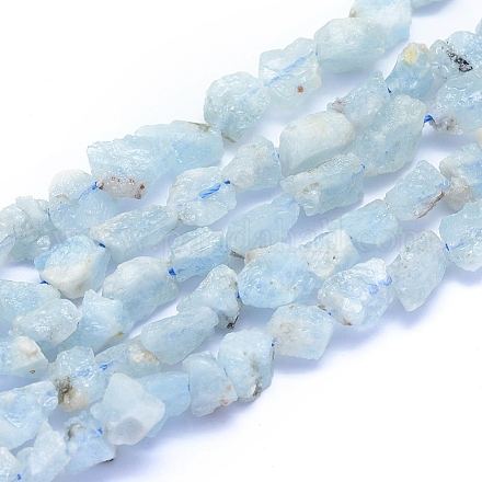 Raw Rough Natural Aquamarine Beads Strands G-I279-B04-1
