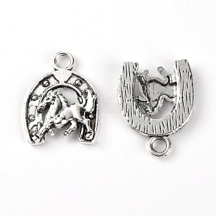 DICOSMETIC 30Pcs Horseshoes Charms Antique Silver Horse Head Charms Horse Charms Bulk Antique Animal Pendants Western Lucky Horseshoe Charms Alloy Charms for Jewelry Making FIND-DC0002-12-1