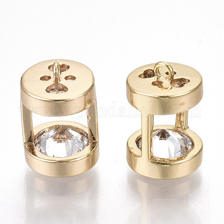 Brass Cubic Zirconia Charms KK-S356-067C-NF-1