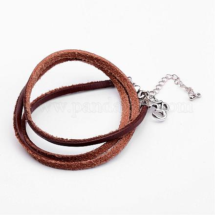 Three Loops Leather Wrap Bracelets BJEW-JB02516-1