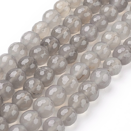 Natural Grey Agate Beads G-A047-1-1
