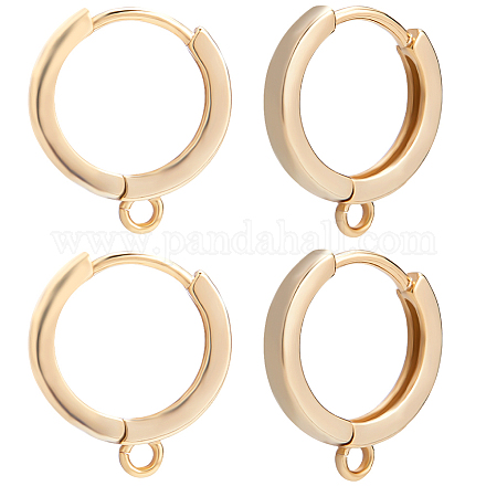 CREATCABIN 12Pcs Earring Hooks Round 18K Gold Plated Brass Leverback Earwire Hoop Earring Findings French Hooks Ear Wire Connector with Open Loop for Earring Jewelry Making 15.5x13.5mm KK-CN0002-44-1