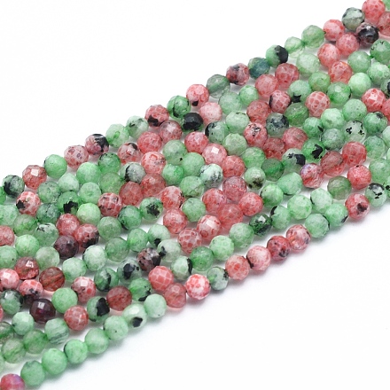 Natural Ruby in Zoisite Beads Strands G-G823-08-3.5mm-1