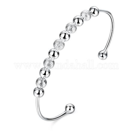 Laiton vogue perles rondes bracelets bracelets manchette de couple BJEW-BB00358-1