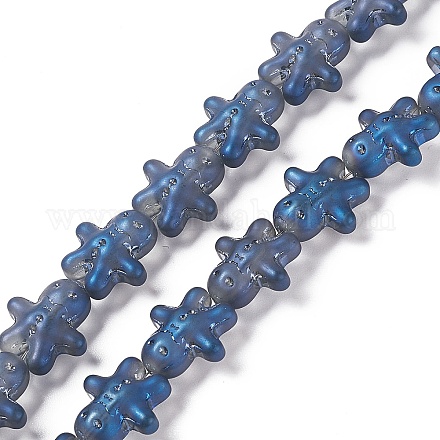 Perles de verre galvanoplastiques plaquées arc-en-ciel GLAA-P005-FR01-1