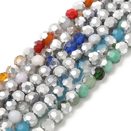 Electroplate Glass Beads Strands EGLA-P048-B-1