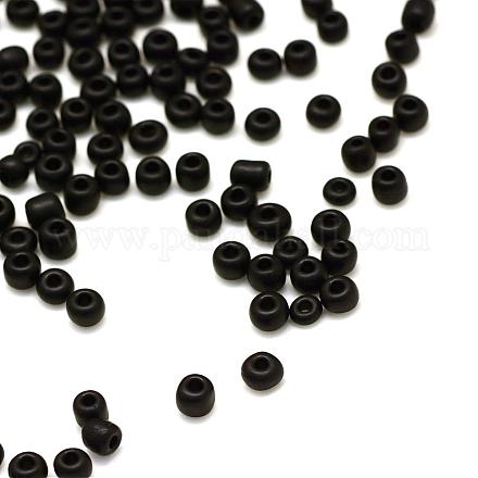 Frosted Opaque Glass Seed Beads SEED-R029-4mm-A07-1