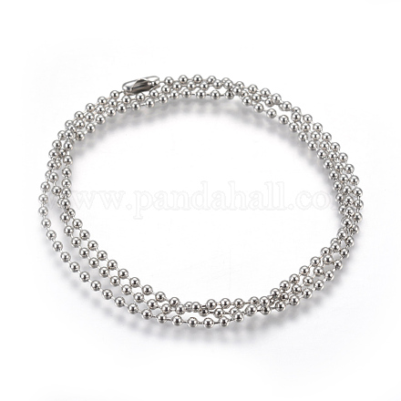 Нержавеющая сталь мяч цепи ожерелье материалы MAK-L019-01D-P-1