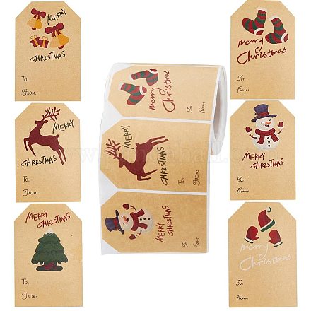 Gorgecraft 1 Roll 6 Patterns Christmas Themed Polygon Roll Stickers DIY-GF0007-39-1