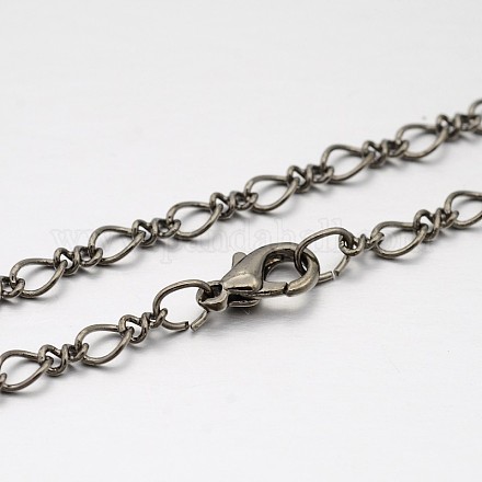 Brass Figaro Chain Necklaces MAK-J009-16B-1