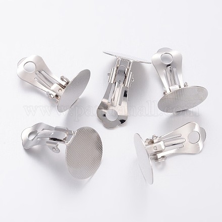 Brass Clip-on Earring Settings X-KK-H167-N-1