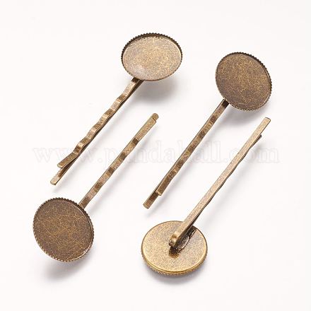 Antike Bronze Eisen Haar Haarklammer Zubehör für diy Schmuck Fertigung X-PHAR-Q029-AB-1